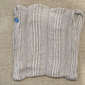 Textured Gray Knit Scarf